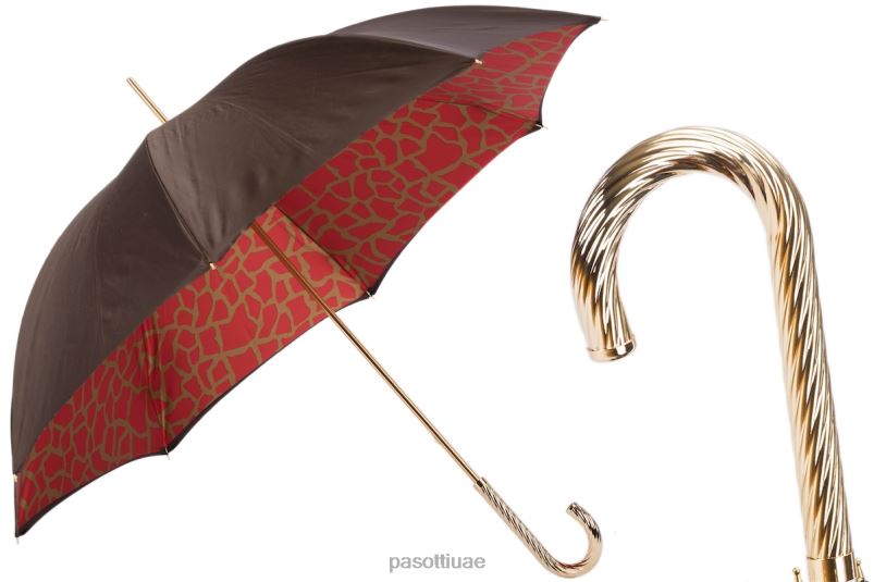 مظلة | 189 21029-21 g2 - مظلة بطبعة زرافة حمراء من الداخل، قماش مزدوج PASOTTI Z446V420